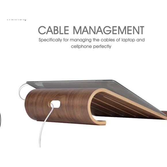 SAMDI Wooden Stand White Birch Wood Notebook Holder for MacBook, Laptop, Tablet - Picture 4 of 10